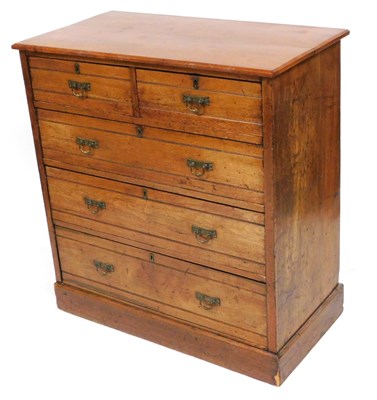 Lot 654 - A late Victorian mahogany chest, of two short...