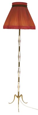 Lot 695 - A 20thC brass and ceramic standard...
