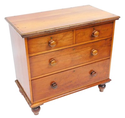 Lot 659 - A Victorian mahogany chest, of two short over...