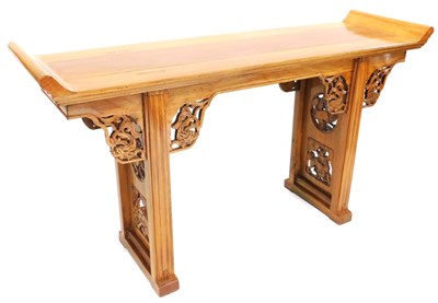 Lot 664 - A Quing Dynasty Chinese elm altar table with a...