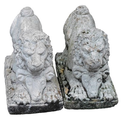 Lot 730 - A pair of white painted concrete garden...