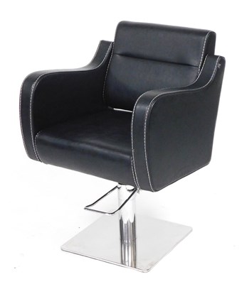 Lot 701 - A DIR black leatherette barber's chair, with...