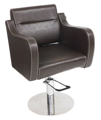 Lot 702 - A DIR brown leatherette barber's chair, with...