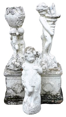 Lot 735 - A cream painted concrete garden...