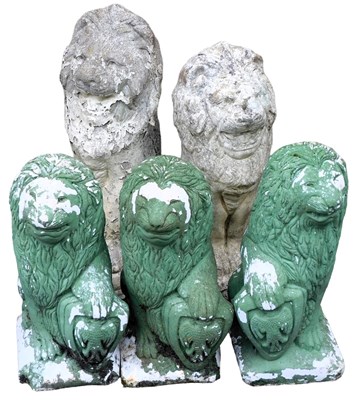 Lot 736 - A near pair of partially painted concrete...