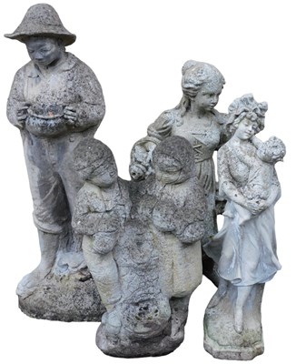Lot 738 - Four reconstituted stone or concrete garden...