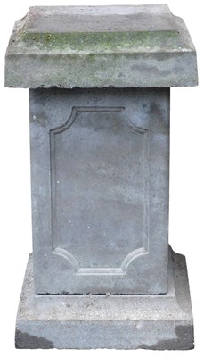 Lot 744 - A reconstituted stone plinth, of square...