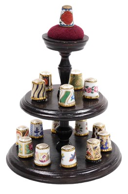 Lot 154 - A Royal Crown Derby porcelain thimble...
