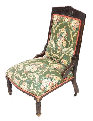 Lot 716 - A Victorian mahogany nursing chair, with a...