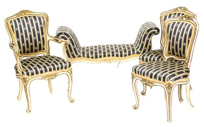 Lot 717 - A late 19thC cream and parcel gilt bedroom...