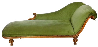 Lot 718 - A Victorian mahogany chaise longue,...