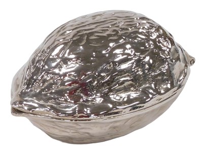 Lot 171 - A 20thC silver plated walnut shaped nut...