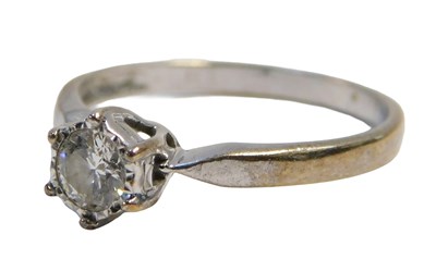Lot 244 - A solitaire diamond ring, the round brilliant...