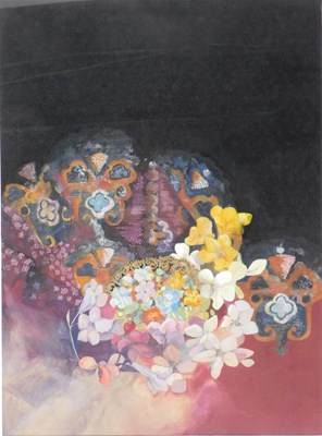 Lot 459 - 20thC School. Floral still life, gouache,...