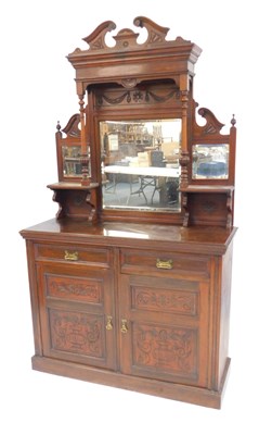 Lot 790 - A late Victorian walnut mirror back sideboard,...
