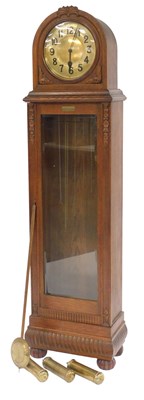 Lot 788 - An early 20thC oak cased longcase clock, the...