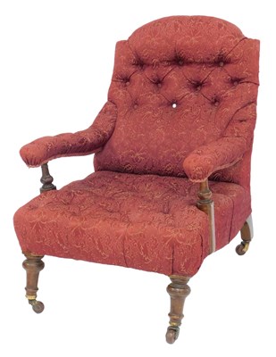 Lot 847 - A Victorian mahogany chair, with button...