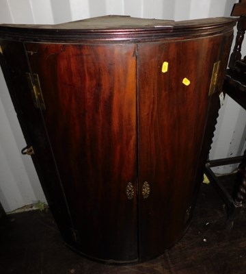 Lot 1071 - A 19thC mahogany veneered cylindrical hanging...