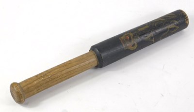 Lot A George IV policeman's truncheon, painted...