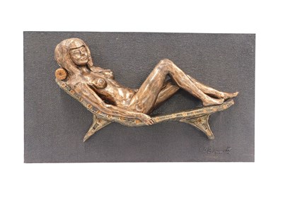 Lot 275 - SR Bennett. Nude female reclining on a chaise...