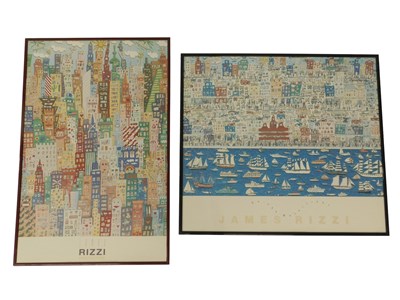 Lot 287 - After James Rizzi. On the waterfront, coloured...