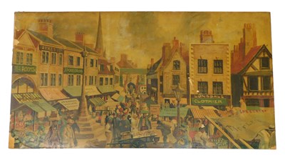 Lot 301 - C.K.P. Market Place, Grantham, oil, initialled...