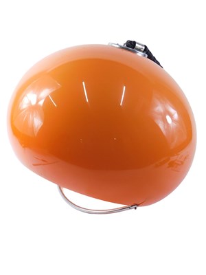 Lot 17 - A 1960/70's orange glass ceiling light, with...