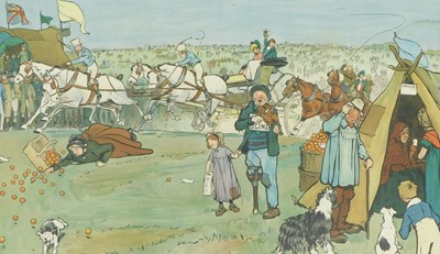Lot 314 - After Cecil Aldin. A coloured print, The Blue...
