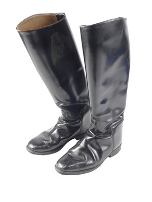 Lot 244 - A pair of size 4½ black leather riding boots.