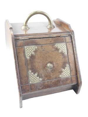 Lot 245 - A Victorian walnut coal scuttle, with brass...