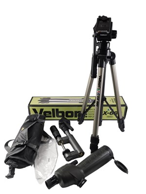 Lot 247 - A Velbon CX680 camera tripod, a Nikon...