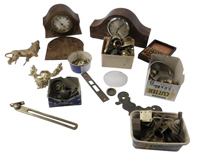 Lot 250 - A group of clock parts, comprising spandrels,...