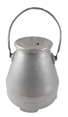 Lot 252 - An aluminium milk churn, with swing handle,...