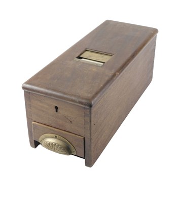 Lot 254 - An early 20thC mahogany cash register, with...