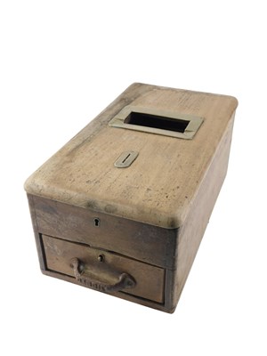 Lot 255 - An early 20thC mahogany cash register, with...
