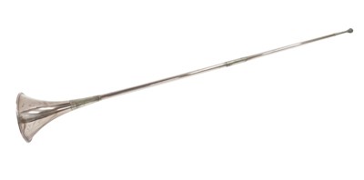 Lot 272 - A 20thC copper and brass coaching horn, 121cm...