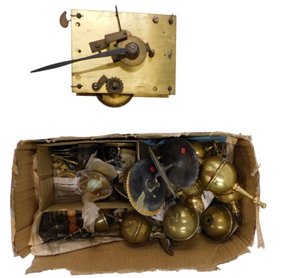 Lot 340 - Clock repair parts, comprising brass finials,...