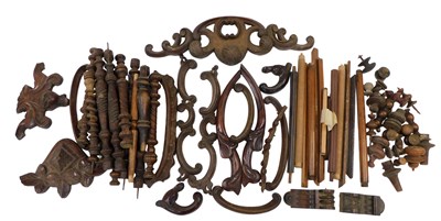 Lot 342 - Various carved wooden supports, comprising...