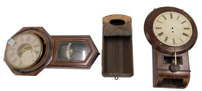 Lot 343 - Three 19thC and later mahogany drop dial wall...