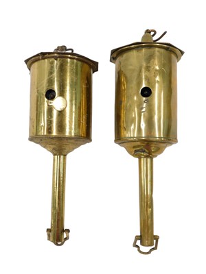 Lot 412 - Two 19thC brass spit jacks, each with swing...