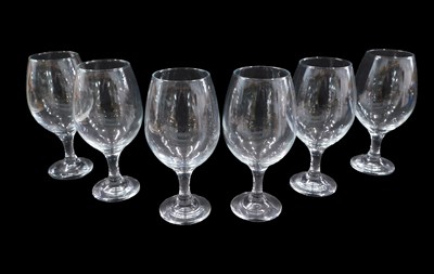 Lot 449 - A set of six glass goblets, of plain...