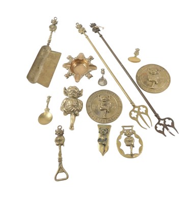 Lot 147 - Lincoln Imp related brassware, comprising the...