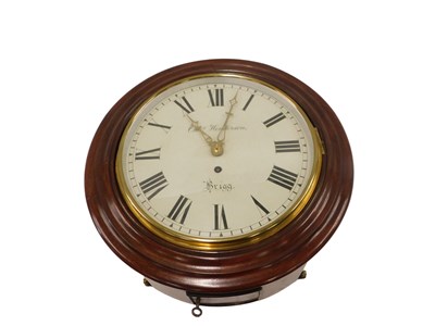 Lot 241 - A Victorian mahogany single fusee wall clock,...