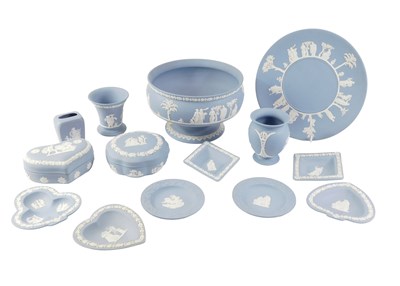 Lot 182 - A collection of Wedgwood blue...