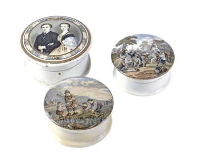 Lot 183 - Three Prattware trinket boxes, to include The...