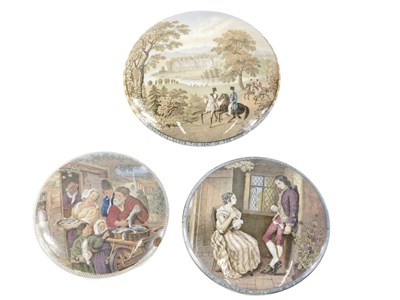 Lot 184 - Three Prattware pot lids, comprising man...