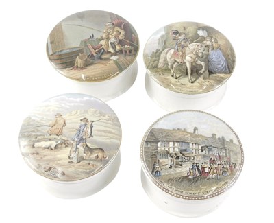 Lot 185 - Four Prattware trinket boxes, comprising The...