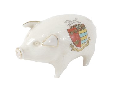 Lot 190 - A Carlton china Newmarket crested pig, 5cm high.