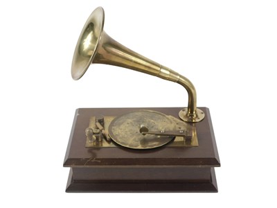 Lot 226 - A tabletop replica gramophone music box, 33cm...