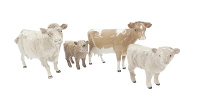 Lot 460 - Four Beswick cows, comprising a Charolais and...
